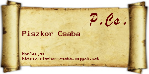 Piszkor Csaba névjegykártya
