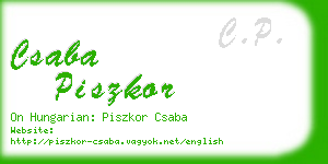 csaba piszkor business card